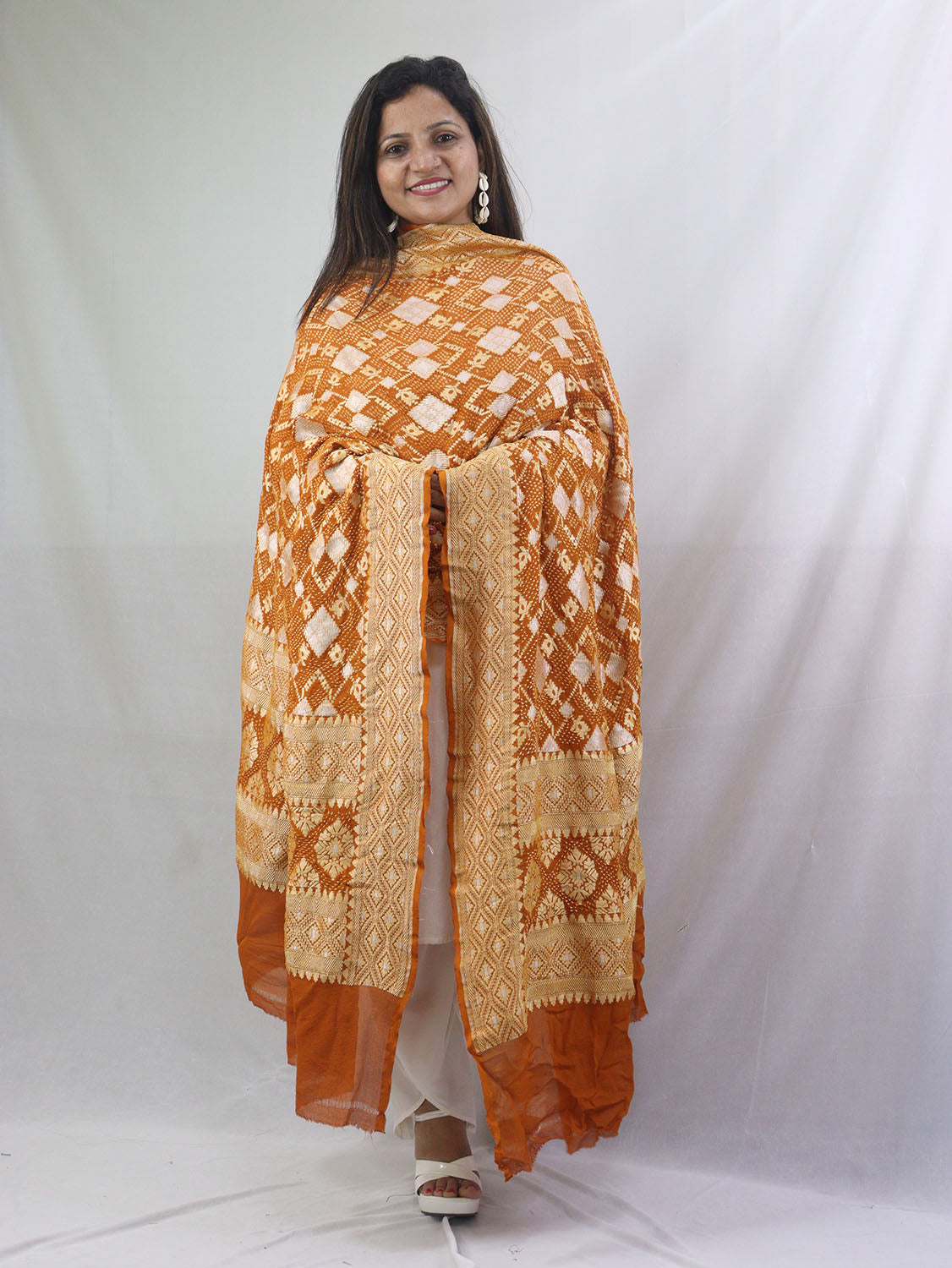 Stylish Mustard Yellow Bandhani Georgette Dupatta for Ethnic Look - Luxurion World