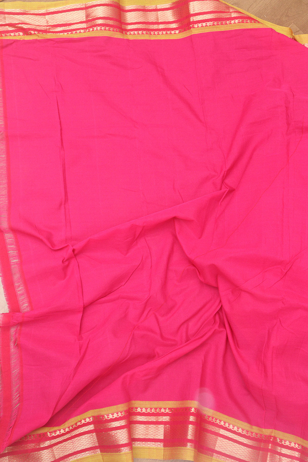 Pink Paithani Handloom Pure Cotton Saree - Luxurion World