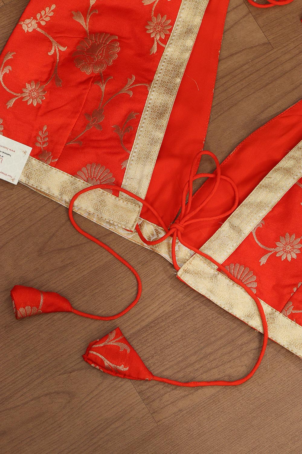 Orange Banarasi Silk Non Padded Blouse - Luxurion World