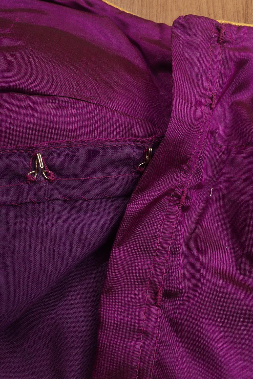 Purple Hand Painted Pure Silk U Neck Padded Stitched Blouse - Luxurion World