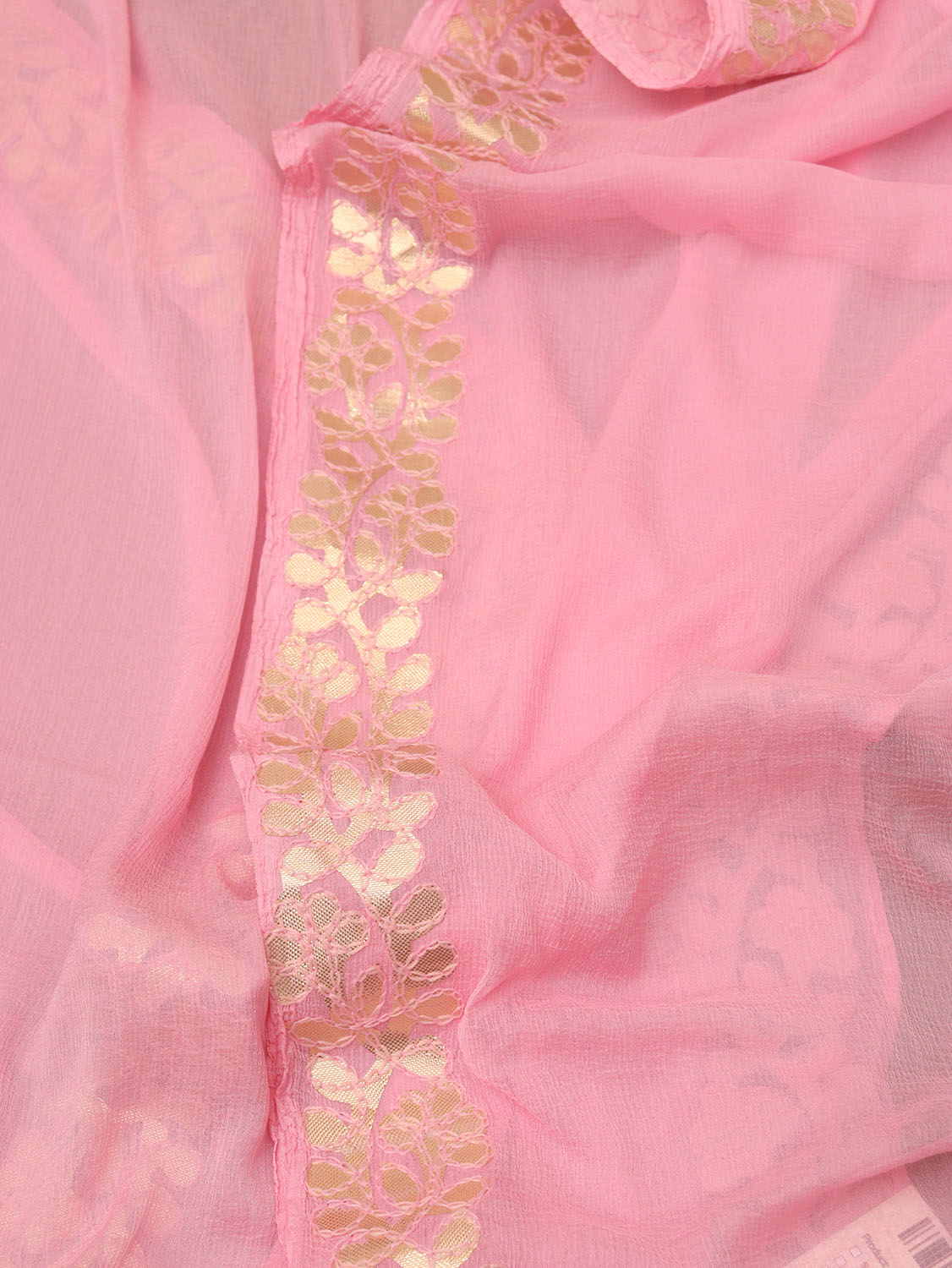 Pink Gota Patti Work Chiffon Dupatta - Luxurion World