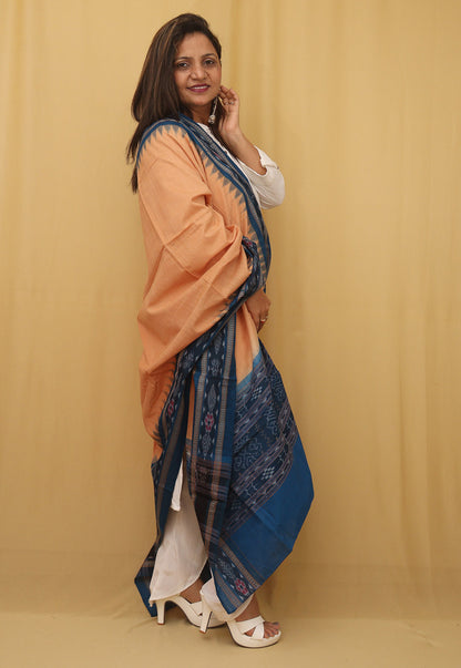 Stylish Pastel Handloom Sambalpuri Ikat Cotton Dupatta - Perfect for Any Occasion! - Luxurion World