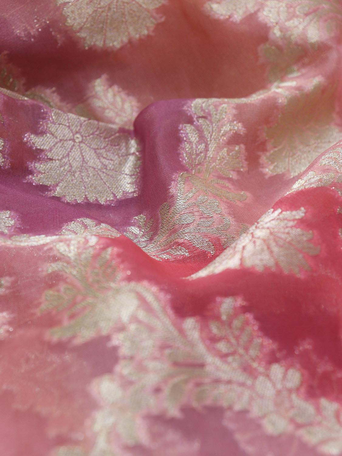 Stunning Multicolor Banarasi Organza Fabric - 1 Mtr Length - Luxurion World