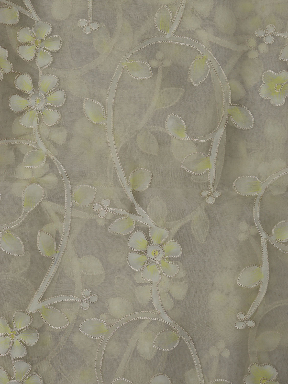 Pastel Banarasi Kora Silk: Embroidered Brush Dyed Fabric (1.5M) - Luxurion World