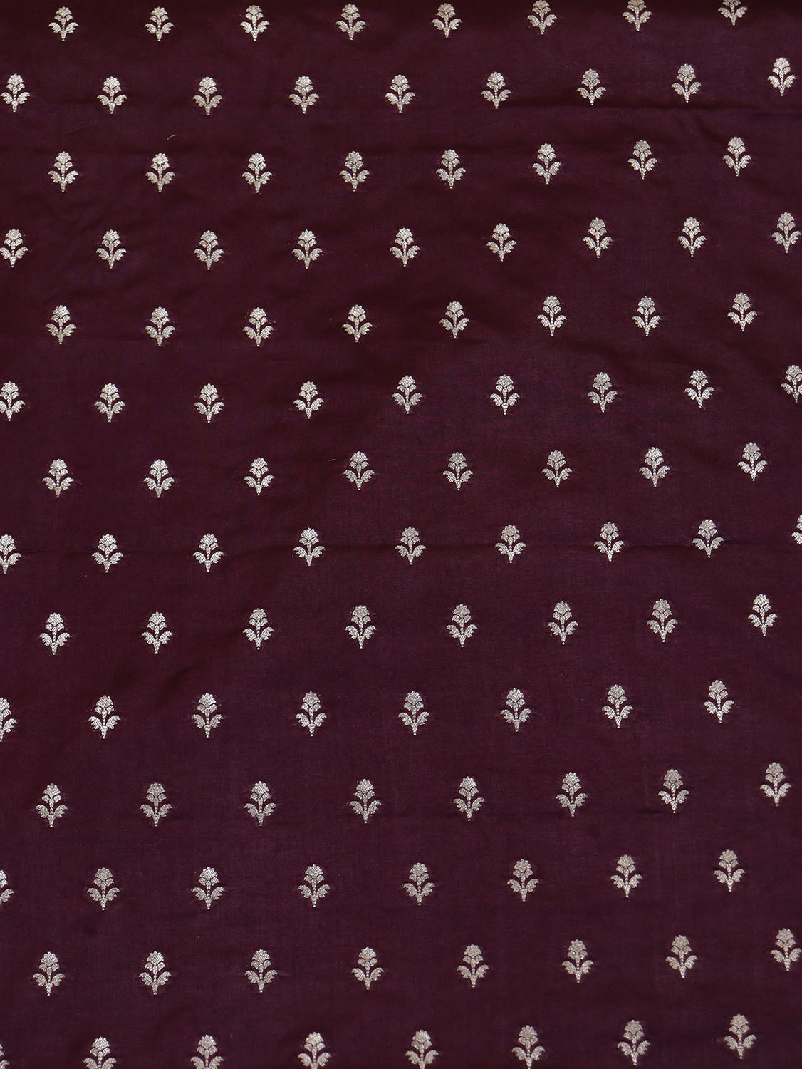 Stunning Maroon Banarasi Silk Fabric - 0.75 Mtr Length - Luxurion World