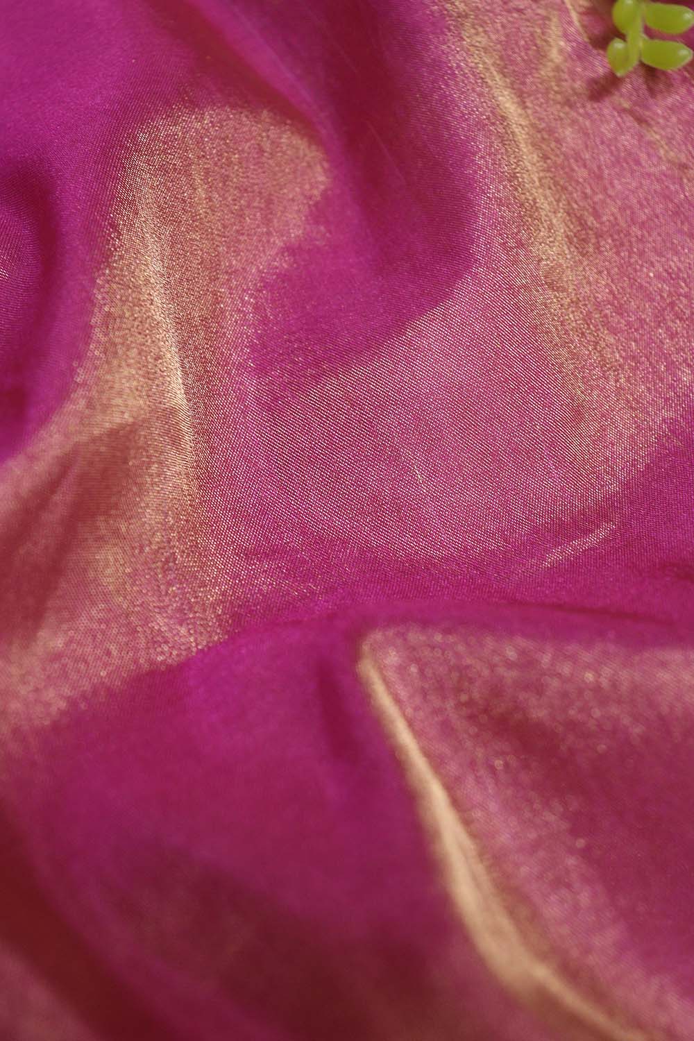 Pink Plain Tissue Katan Silk Fabric ( 1.75 Mtr ) - Luxurion World