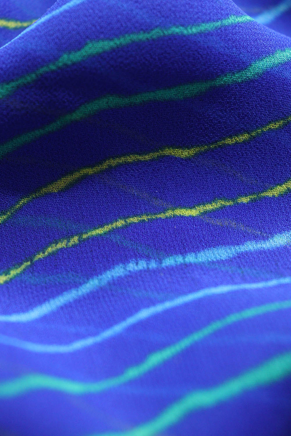 Blue Leheriya Printed Georgette Fabric ( 1 Mtr ) - Luxurion World