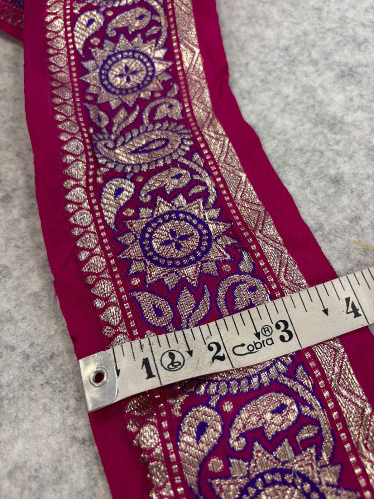 Pink Pure Silk Vintage Banarasi Border Lace - Luxurion World