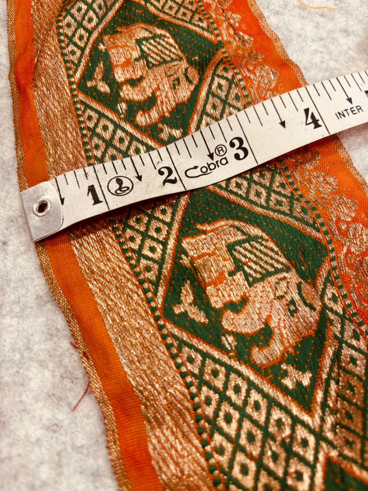 Orange Pure Silk Vintage Banarasi Border Lace - Luxurion World