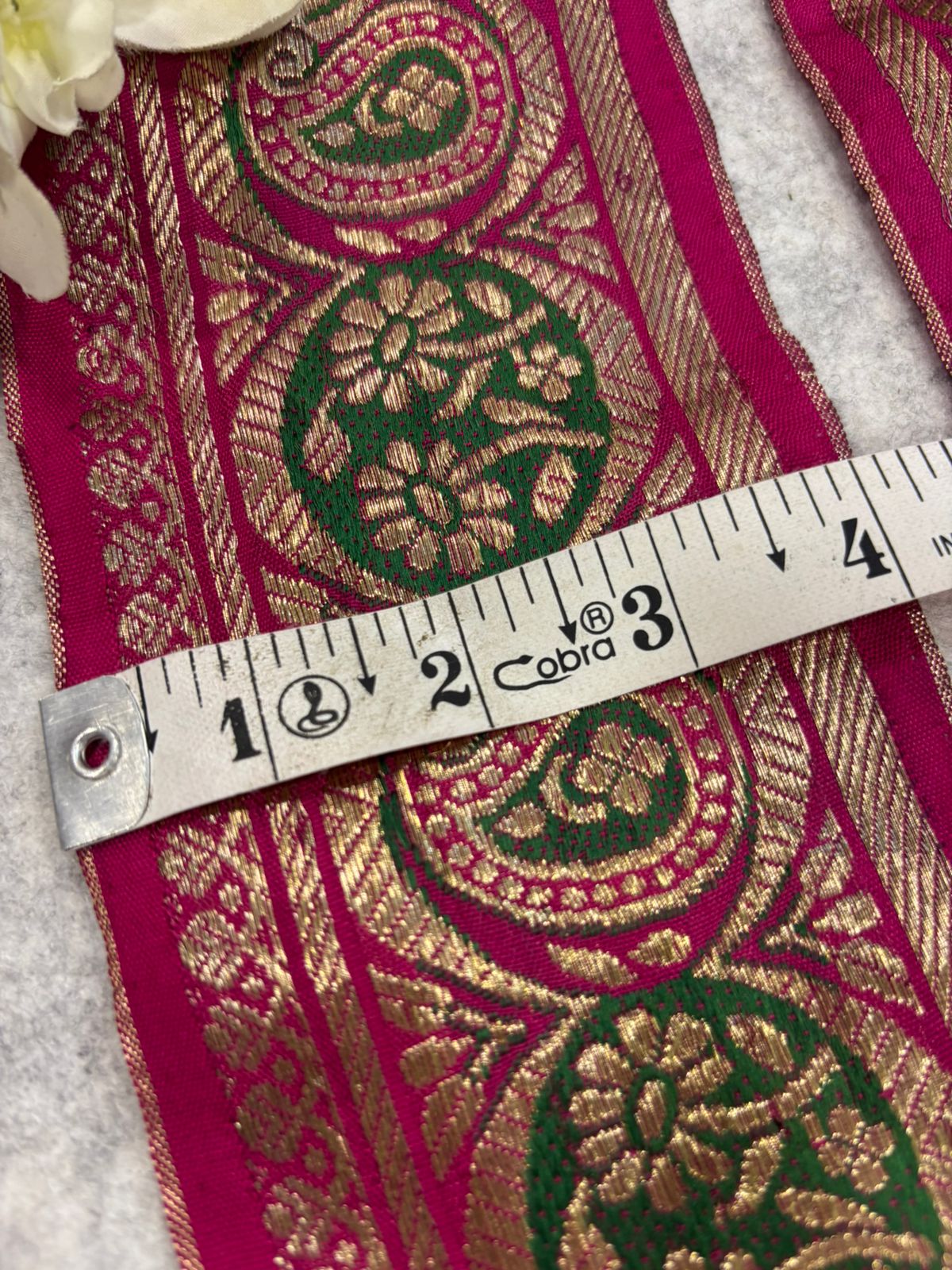 Pink Pure Silk Vintage Banarasi Border Lace - Luxurion World