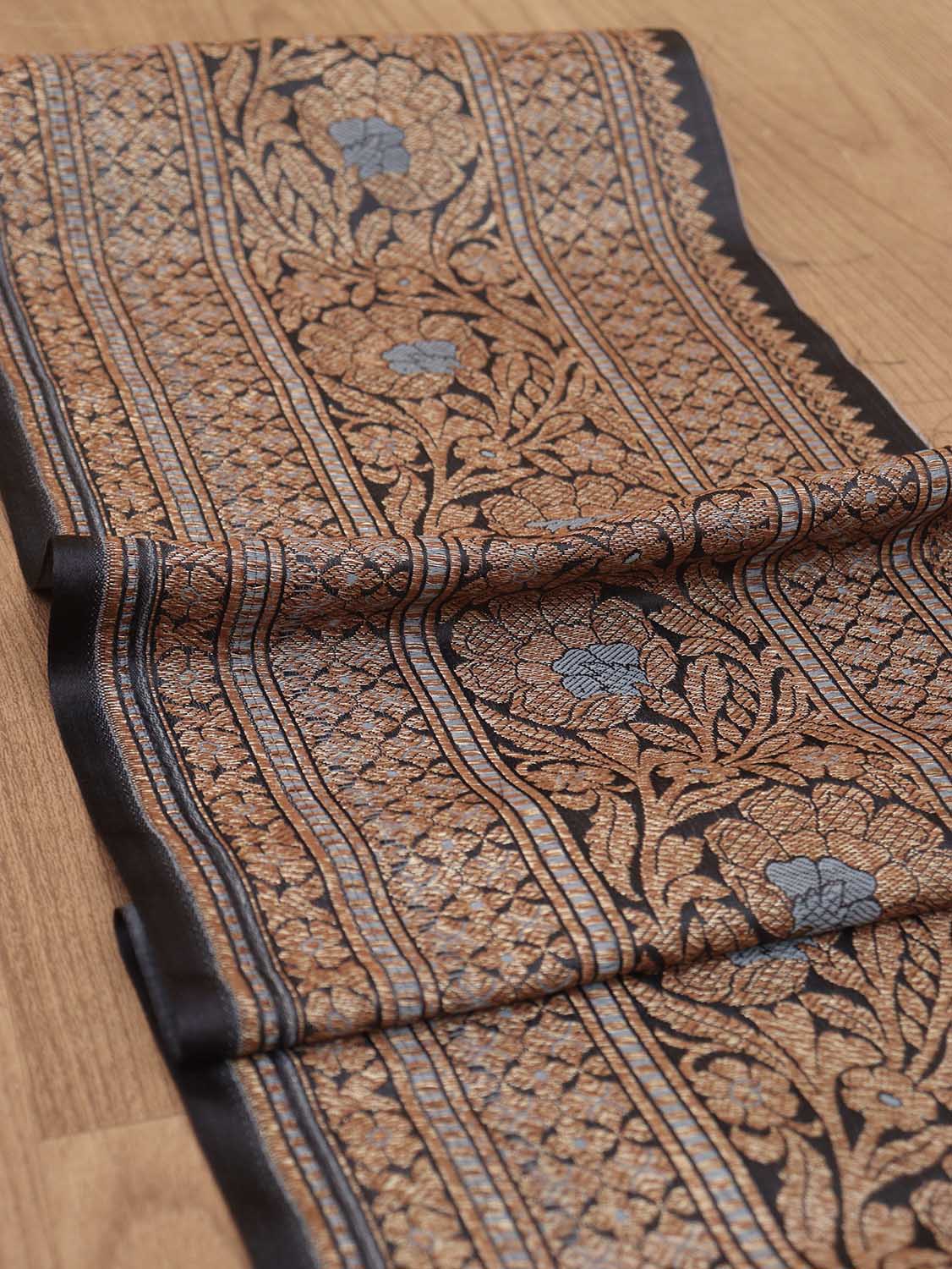 Black Banarasi Silk Lace ( 4 Mtr ) - Luxurion World