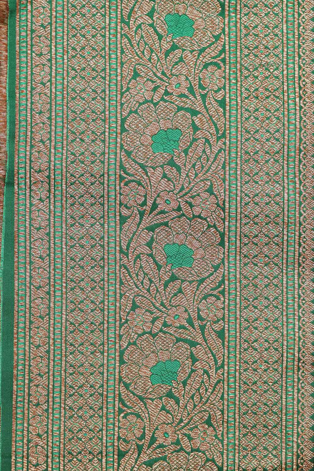 Exquisite Green Banarasi Silk Lace Saree - Luxurion World