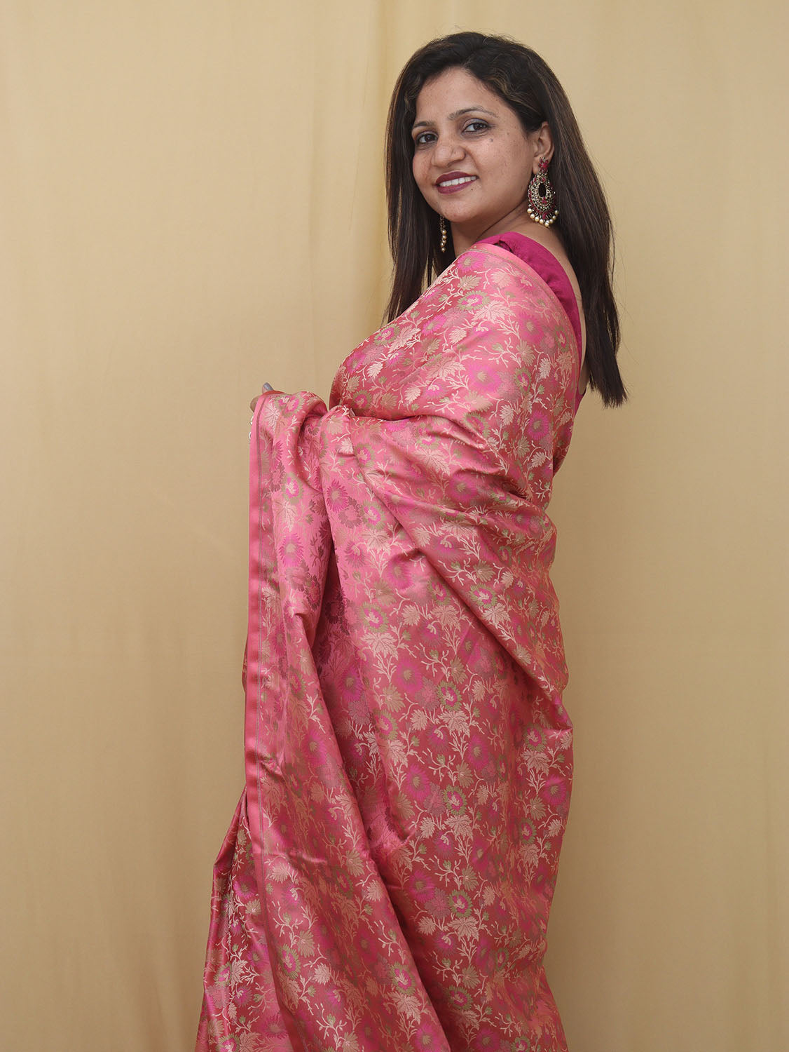 Exquisite Pink Banarasi Silk Tanchui Jamawar Brocade Saree - Perfect for Special Occasions - Luxurion World