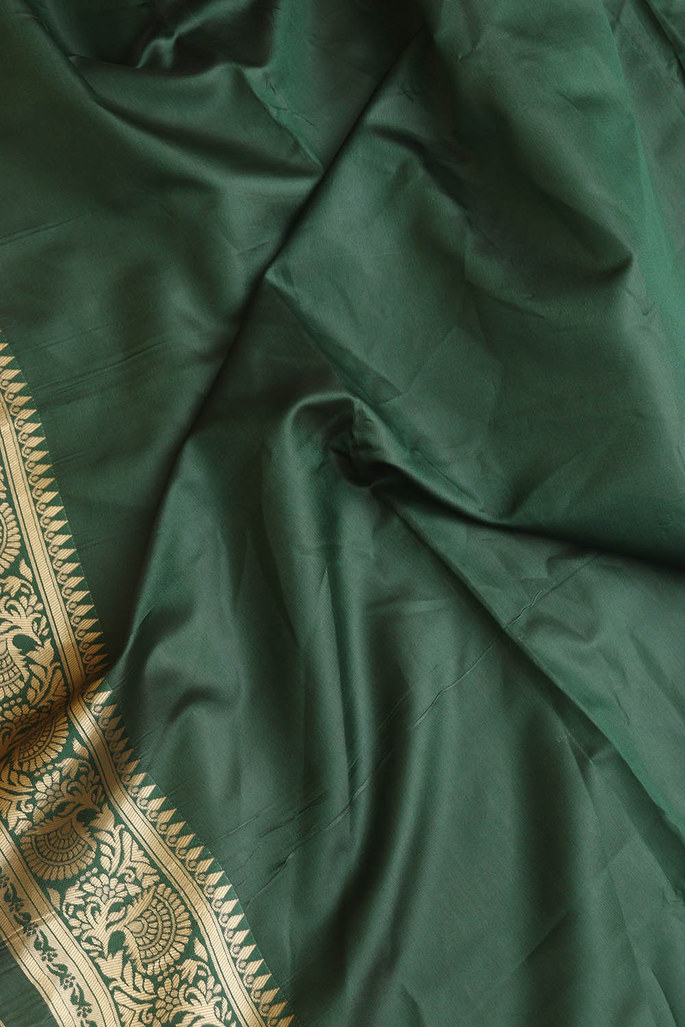Green Banarasi Cotton Silk Saree - Luxurion World