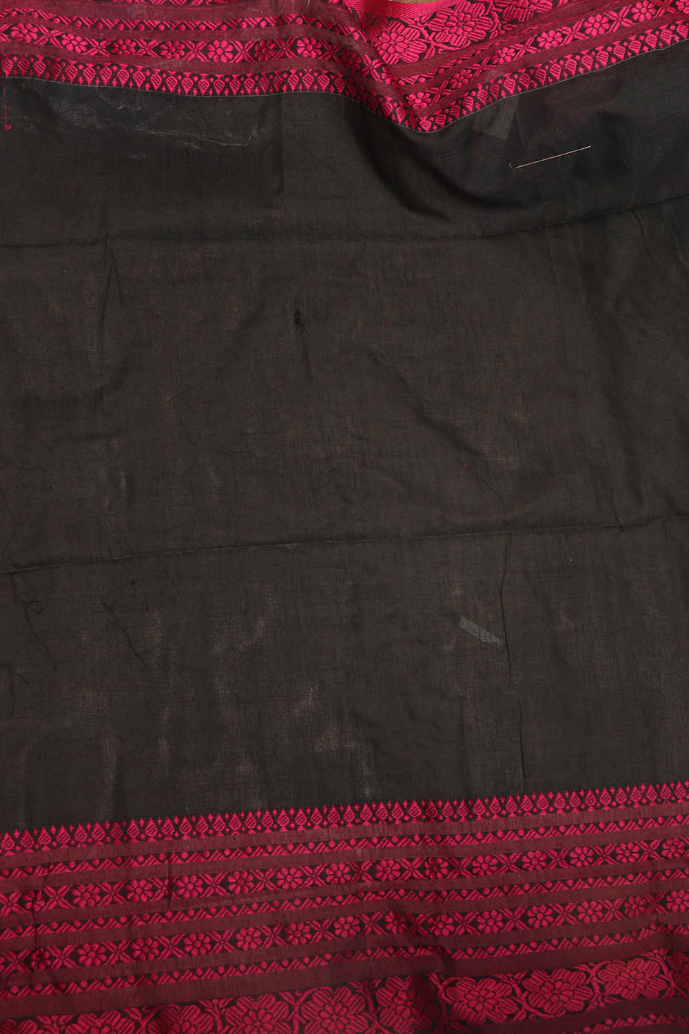 Elegant Black Bengal Cotton Saree - Luxurion World
