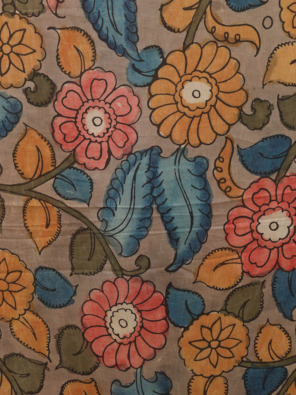 Multicolor Pen Kalamkari Pure Silk Saree - Luxurion World