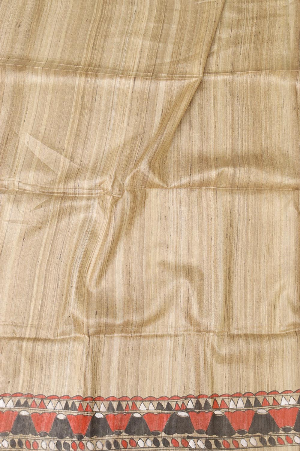 Multicolor Hand Painted Madhubani Tussar Ghicha Silk Saree - Luxurion World