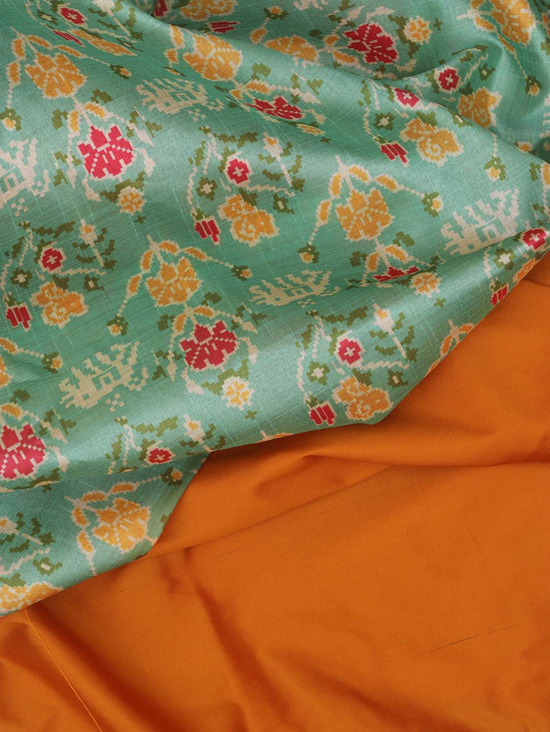 Yellow Plain Silk Suit With Digital Printed Patola Design Tussar Silk Dupatta - Luxurion World