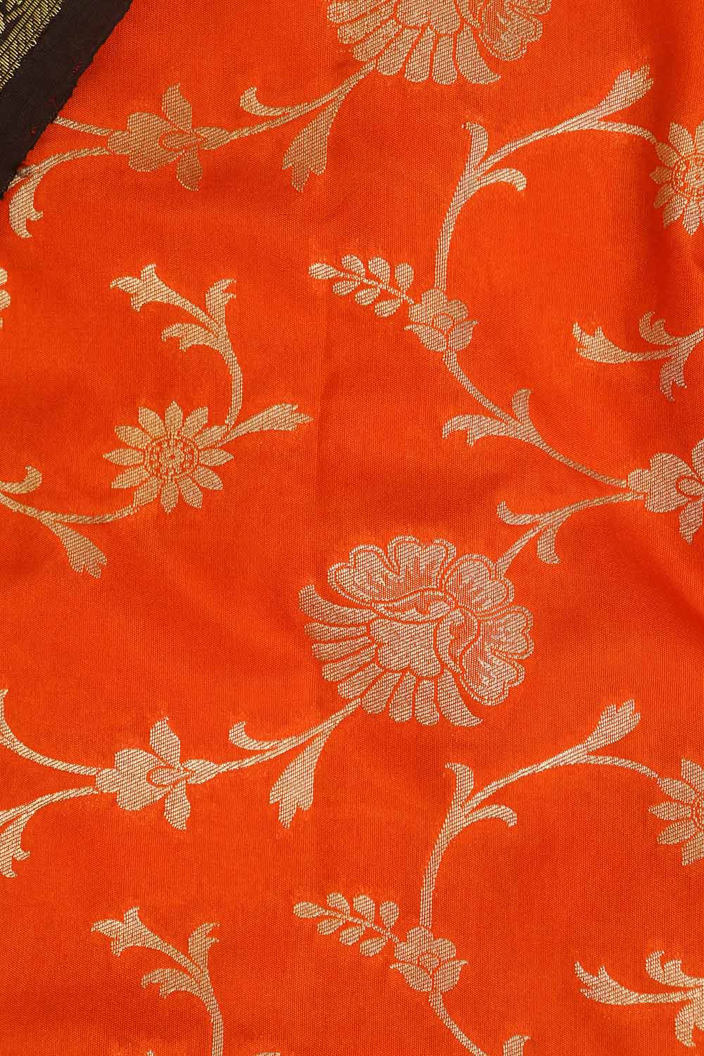 Orange Banarasi Silk Suit With Banarasi Pure Katan Silk Kadwa Dupatta - Luxurion World