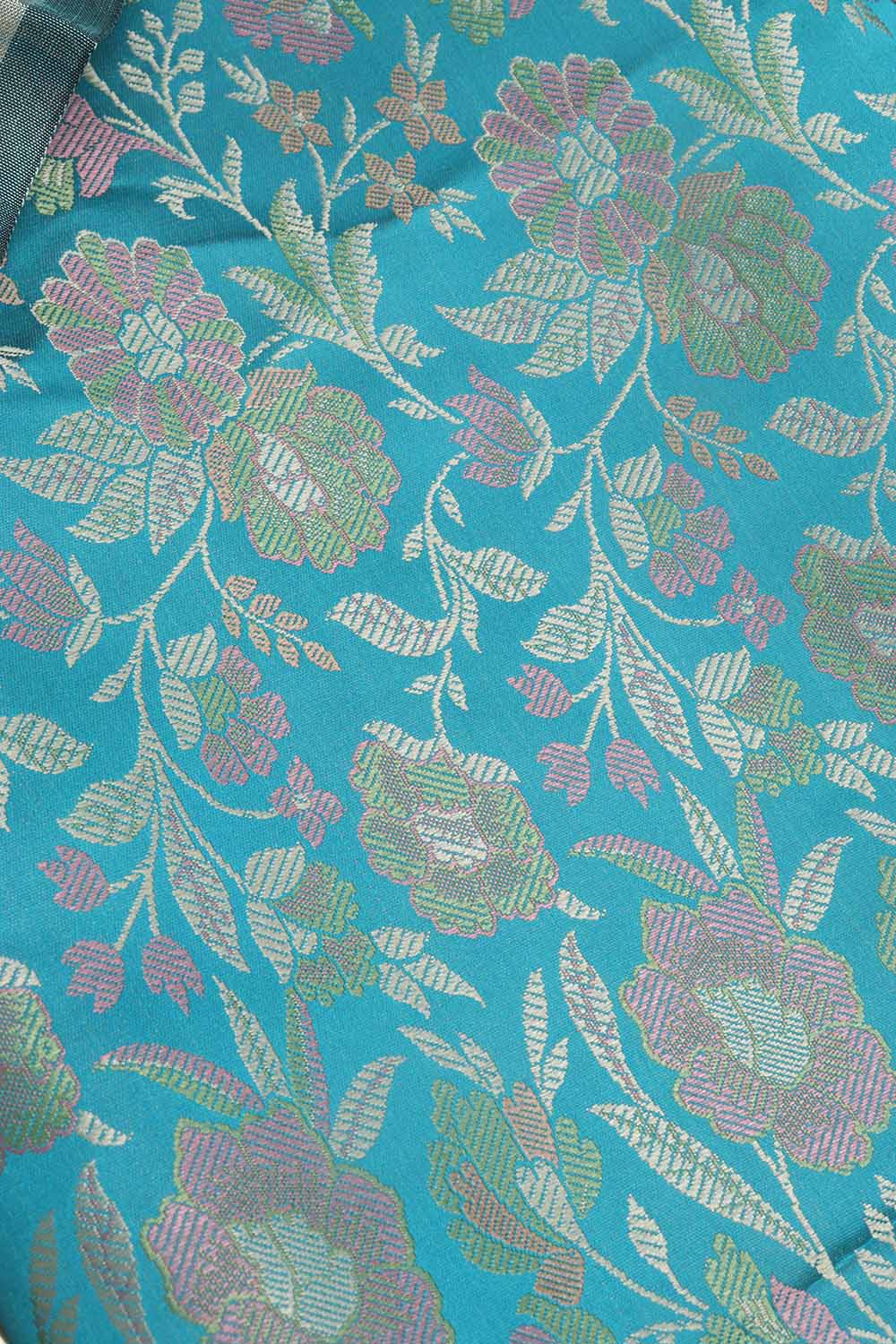 Blue Banarasi Silk Tanchui Jamawar Suit With Banarasi Plain Tissue Dupatta - Luxurion World