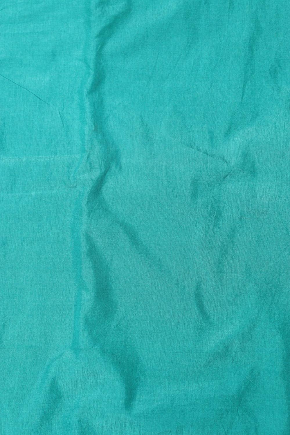 Pastel Banarasi Plain Silk Suit With Kantha Hand Embroidered Pure Silk Dupatta