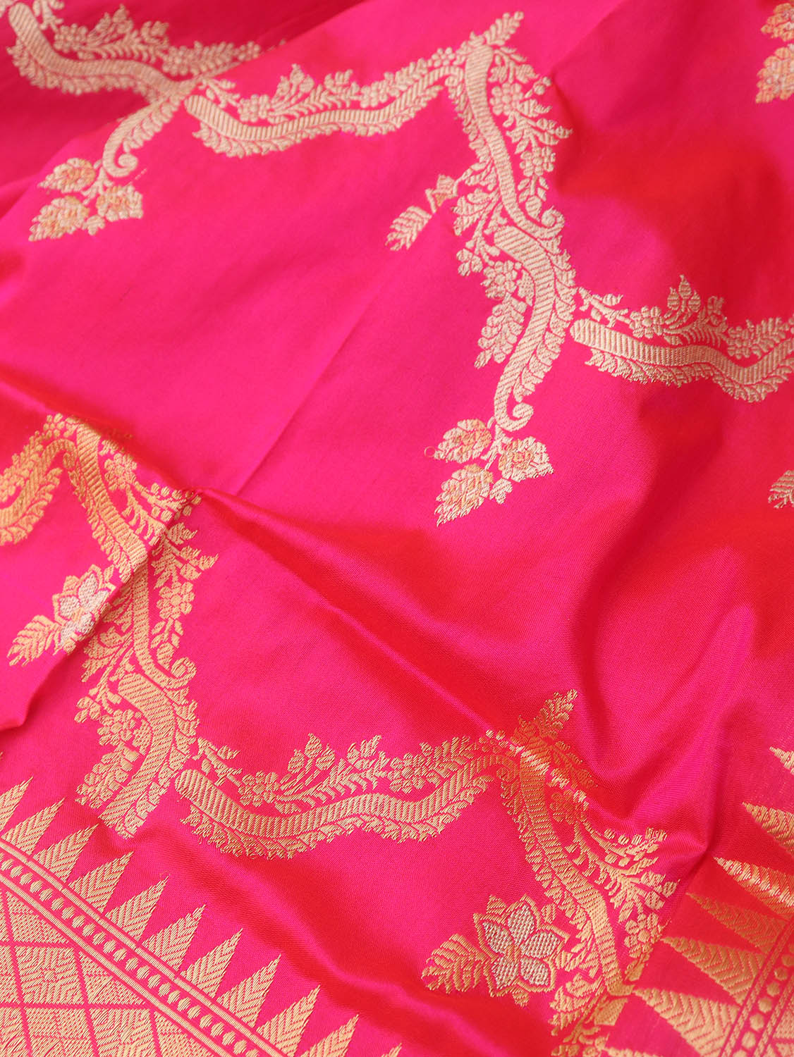 Pink Banarasi Handloom Pure Katan Silk Kadwa Dupatta - Luxurion World