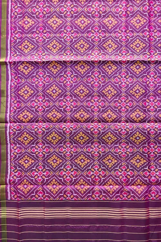 Exquisite Purple Patola Silk Dupatta - Handloom Beauty
