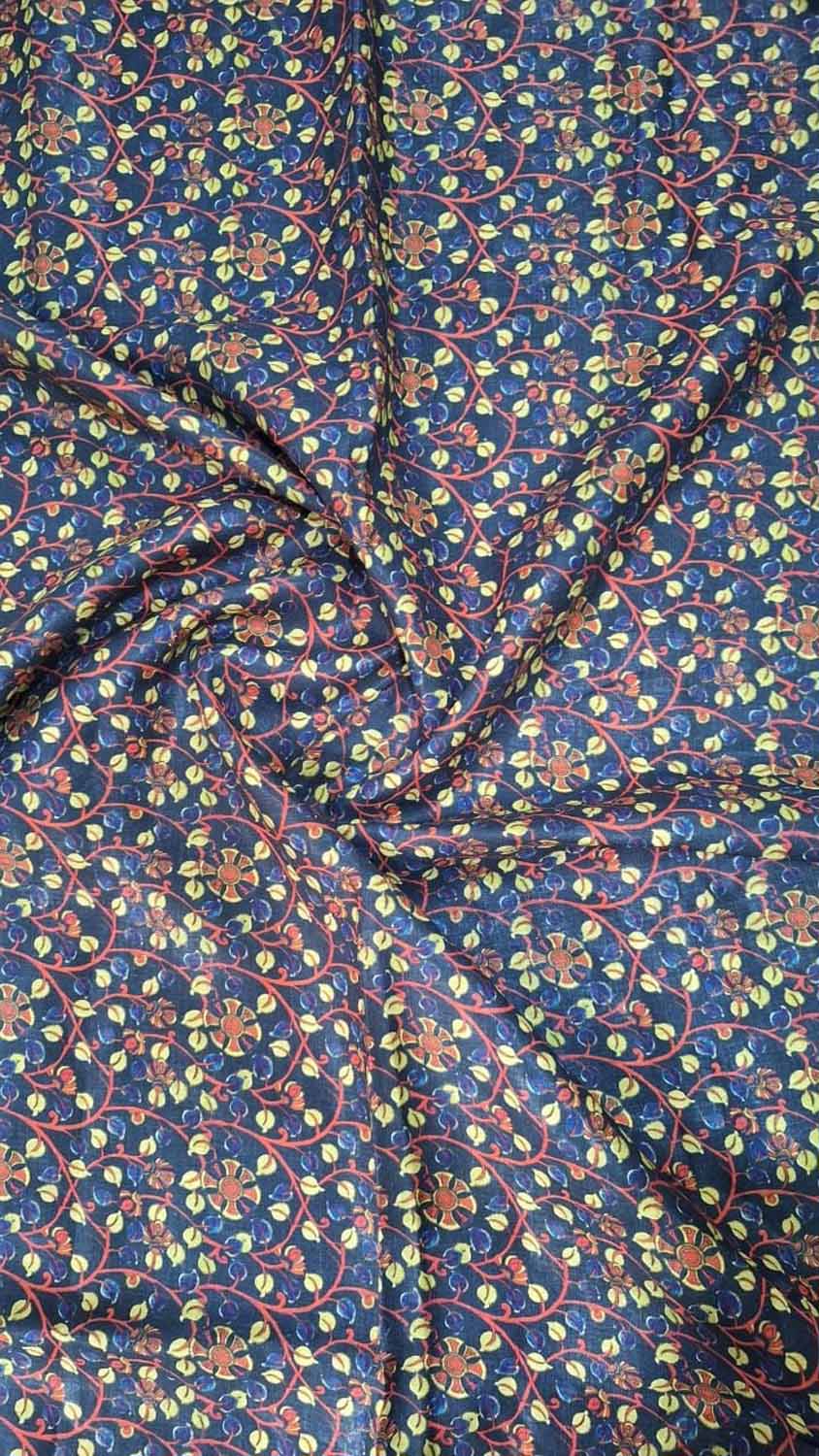 Stunning Blue Linen Fabric with Digital Print for Fashionable Attire - Luxurion World