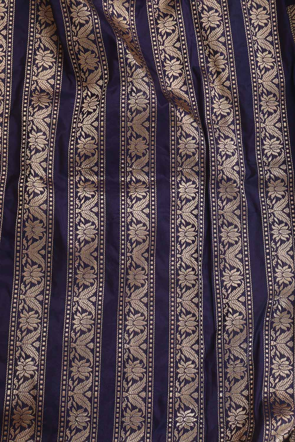 Purple Banarasi Pure Katan Silk Unstitched Lehenga Set - Luxurion World