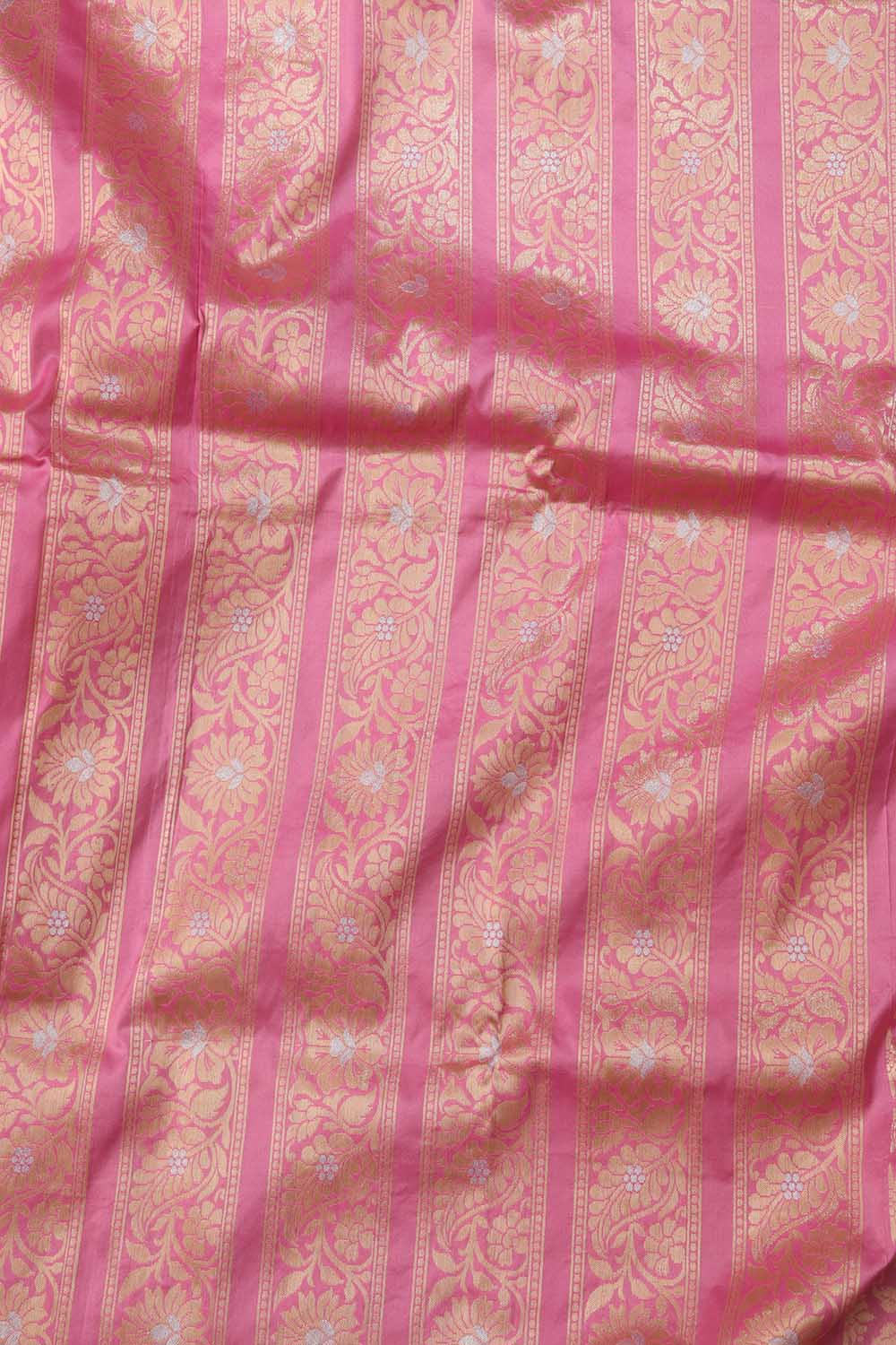 Pink Banarasi Pure Katan Silk Unstitched Lehenga Set - Luxurion World