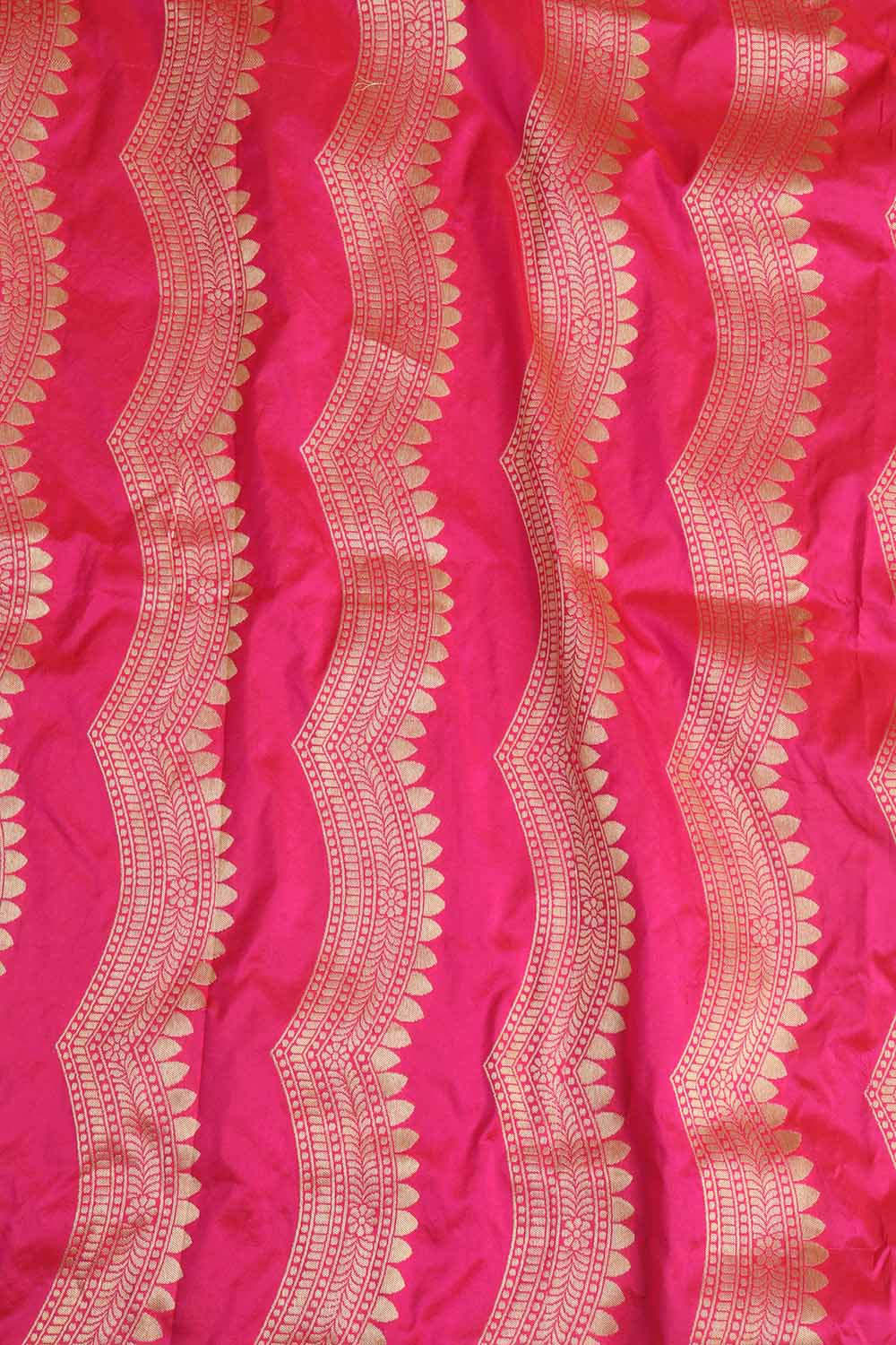 Pink Banarasi Pure Katan Silk Unstitched Lehenga Set - Luxurion World