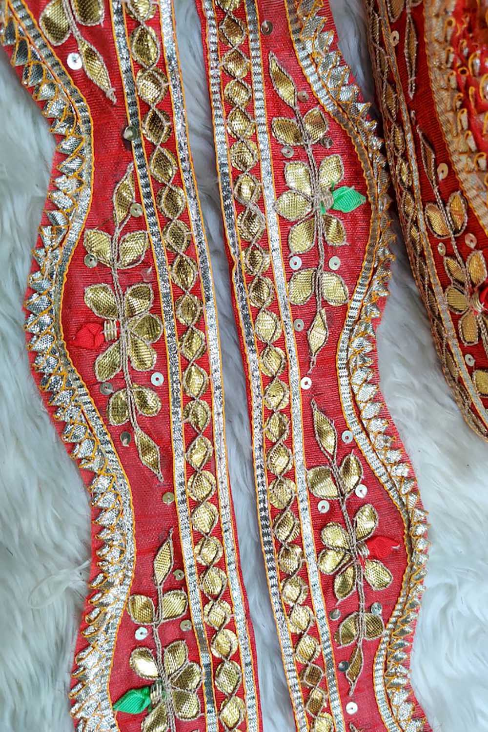 Red Traditional Hand Gota Work Lace ( Roll OF 9 Meter ) - Luxurion World