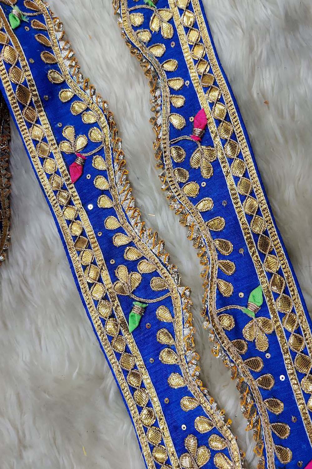 Blue Traditional Hand Gota Work Lace ( Roll OF 9 Meter ) - Luxurion World