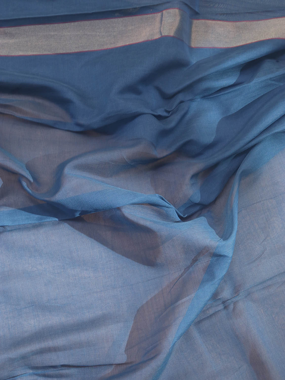 Blue Banarasi Handloom Pure Cotton Saree - Luxurion World