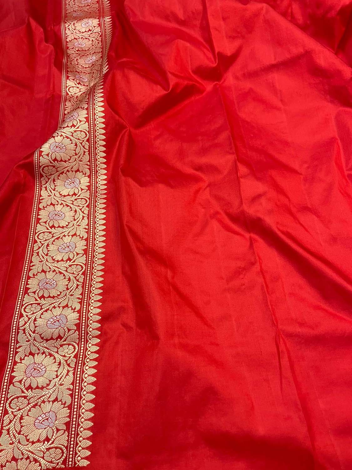 Multicolor Banarasi Rangkat Handloom Pure Katan Silk Saree - Luxurion World