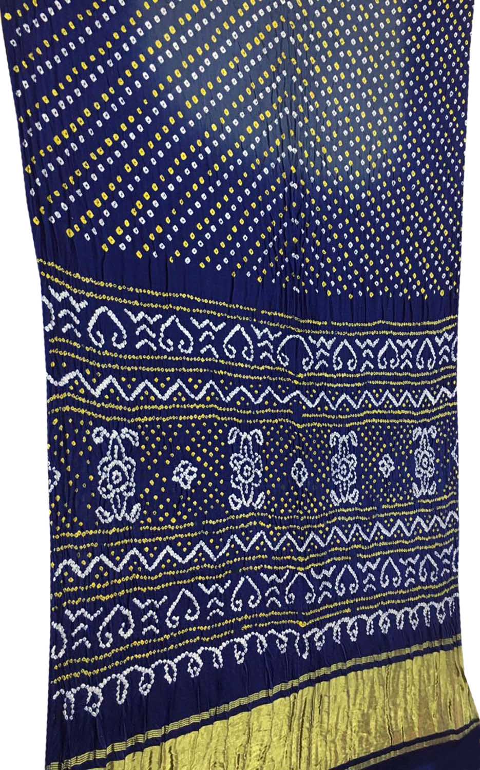 Blue Bandhani Pure Gajji Silk Saree - Luxurion World