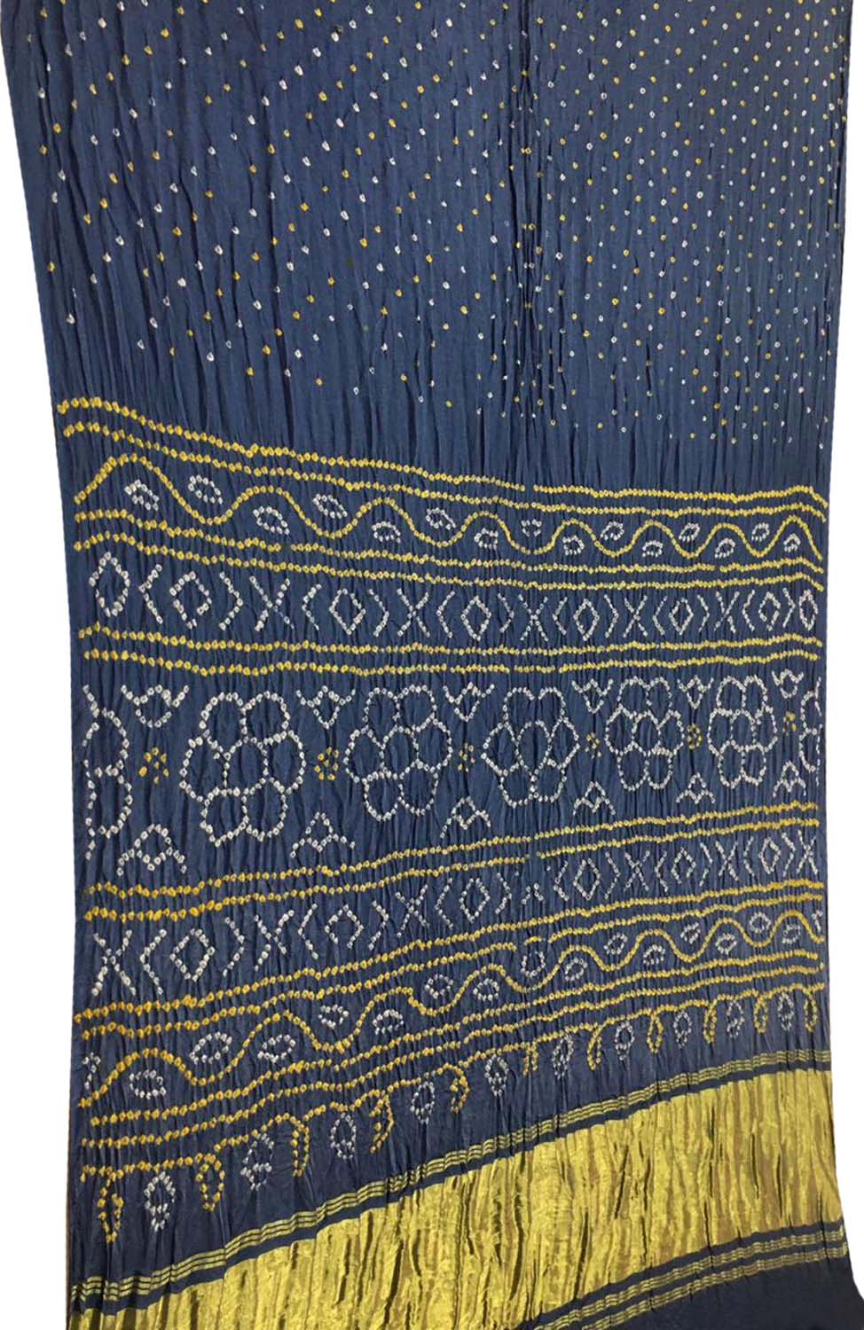 Blue Bandhani Pure Gajji Silk Saree - Luxurion World