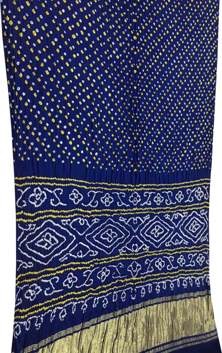 Blue Bandhani Pure Gajji Silk Saree - Luxurion World
