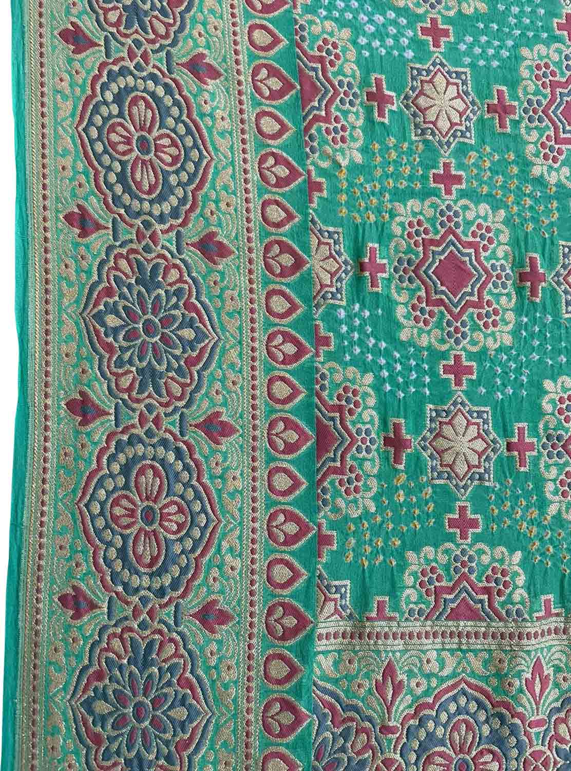 Blue Banarasi Bandhani Pure Georgette Saree - Luxurion World