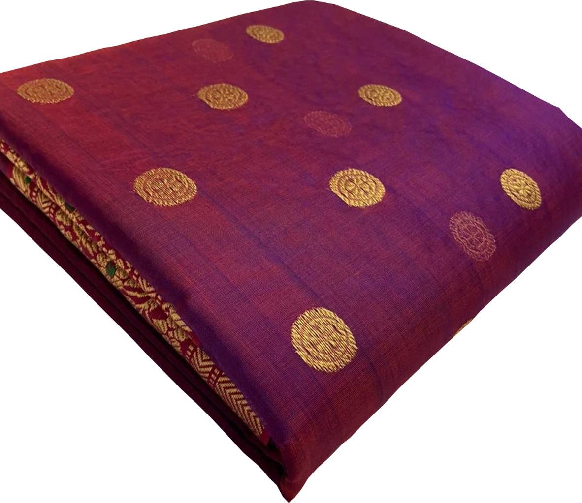 Purple Chanderi Handloom Pure Katan Silk Saree - Luxurion World