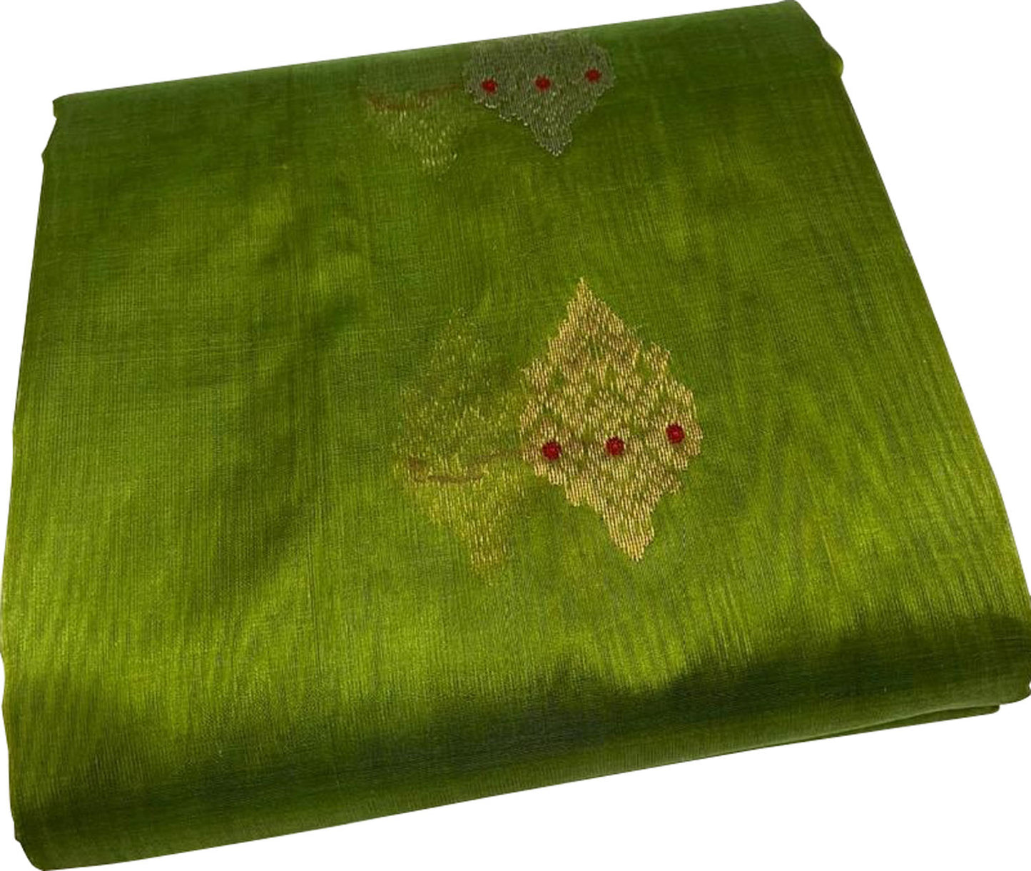 Green Chanderi Handloom Pure Silk Meenakari Saree - Luxurion World