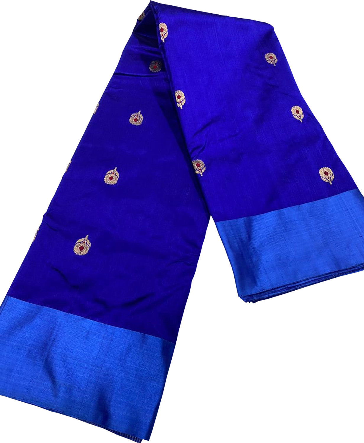 Blue Chanderi Handloom Pure Silk Saree - Luxurion World