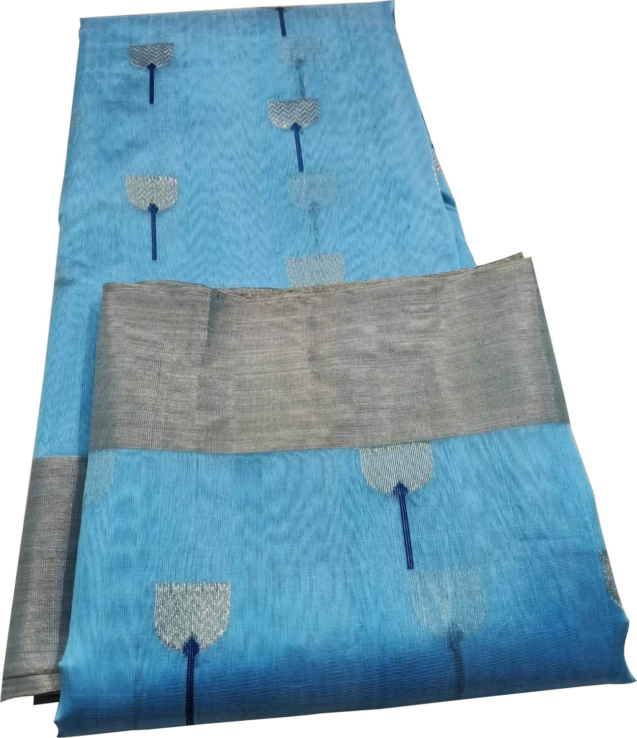 Blue Chanderi Handloom Pure Silk Saree - Luxurion World