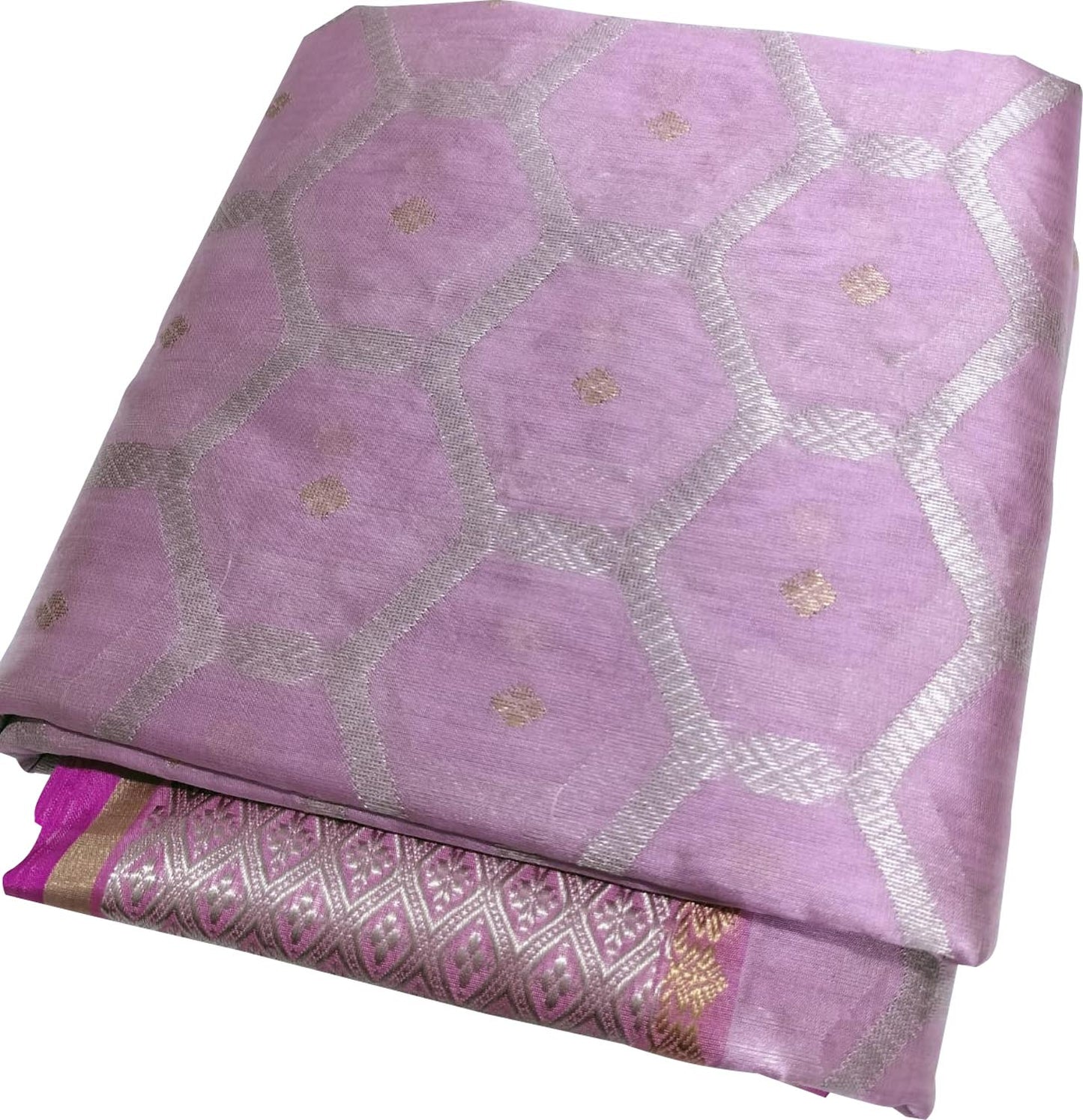 Pink Chanderi Handloom Pure Silk Saree - Luxurion World