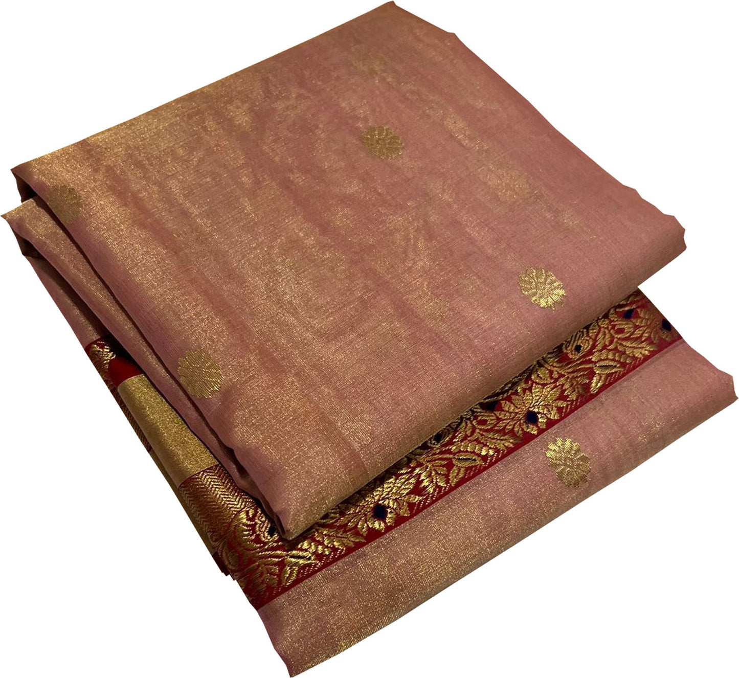 Pink Chanderi Handloom Pure Tissue Katan Silk Saree - Luxurion World