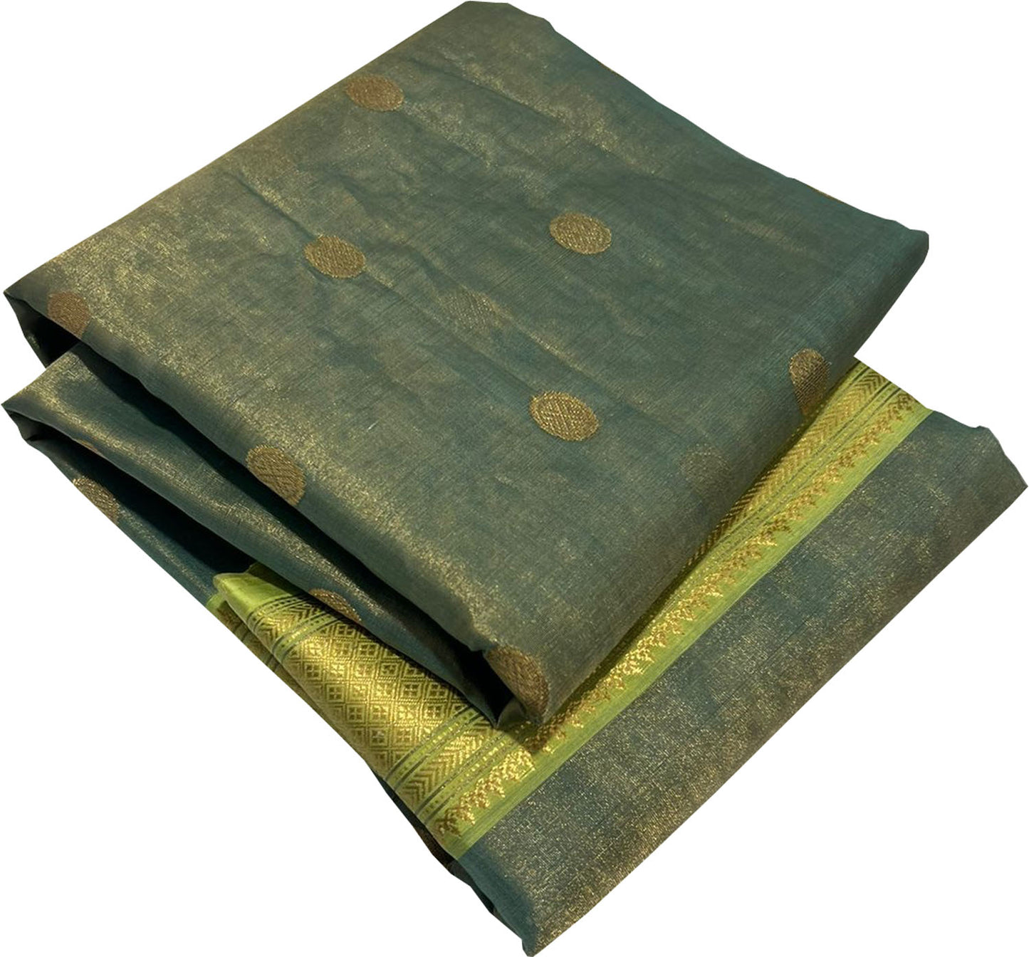 Blue Chanderi Handloom Pure Tissue Katan Silk Saree - Luxurion World