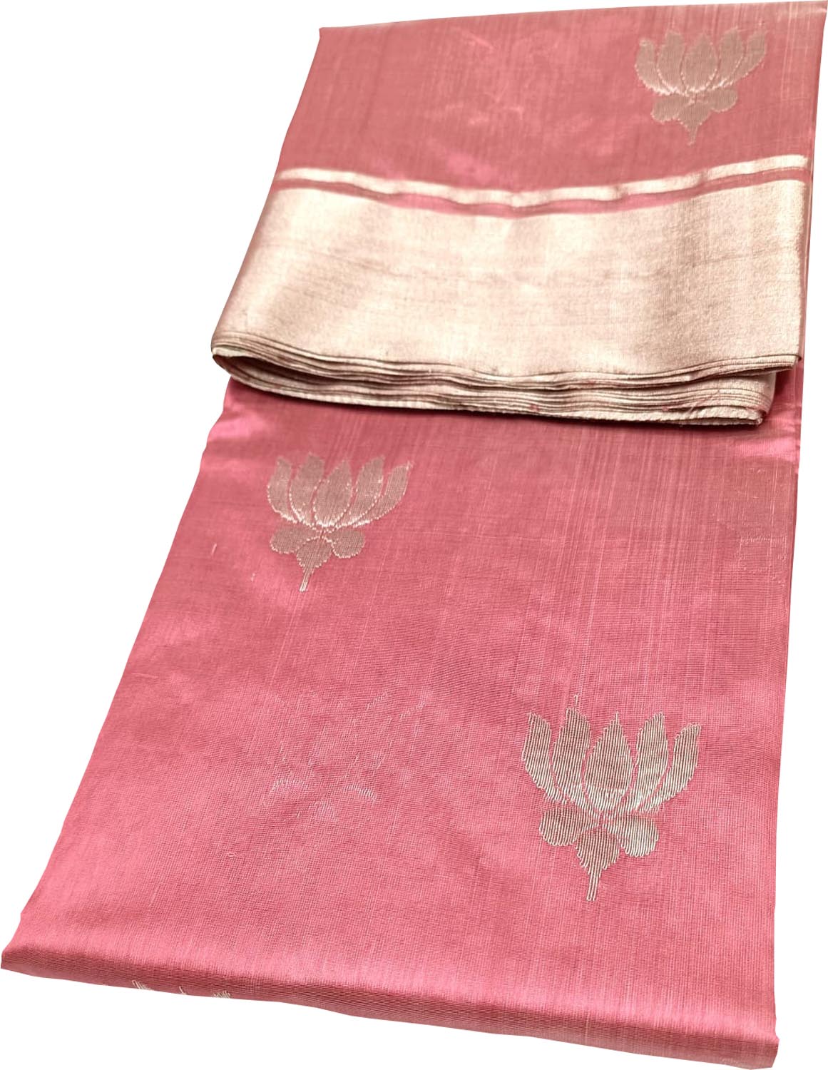 Pink Chanderi Handloom Pure Silk Saree - Luxurion World