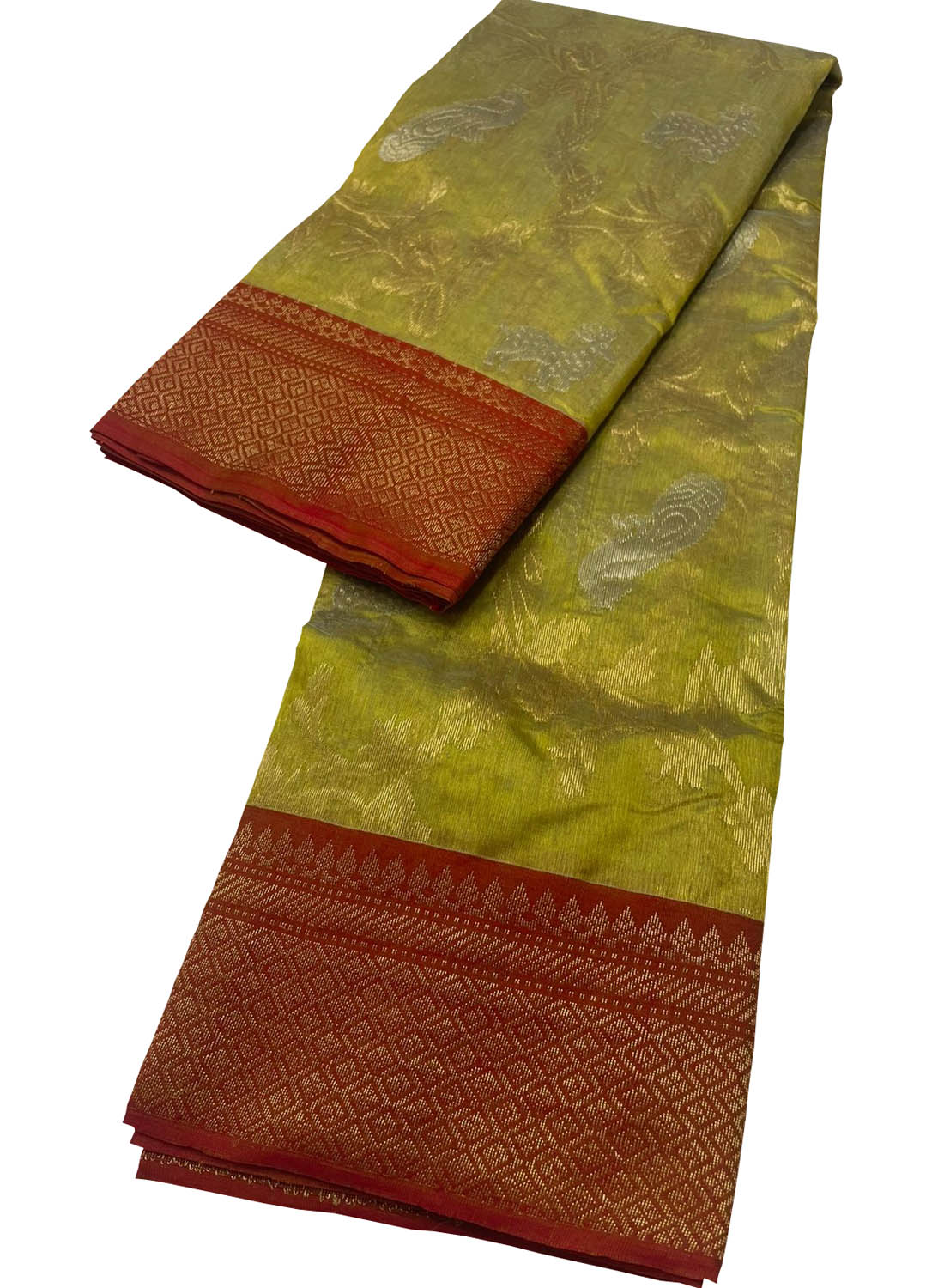 Yellow Chanderi Handloom Pure Silk Saree - Luxurion World