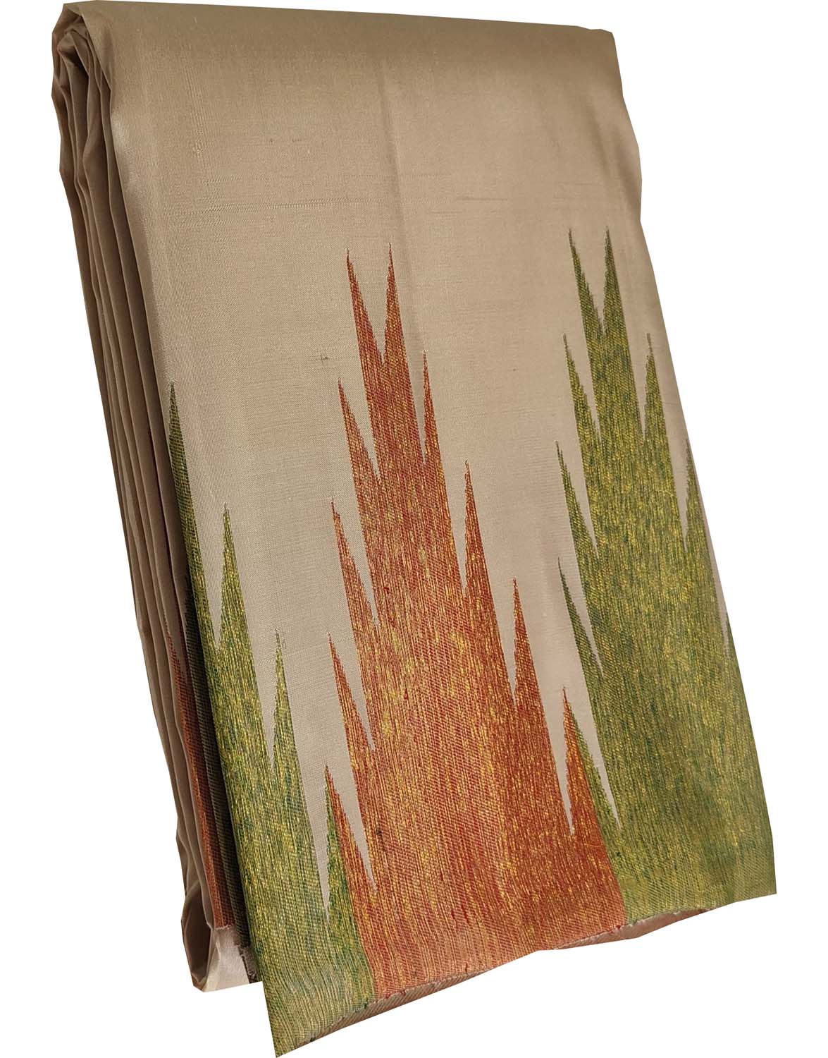 Pastel Kanjeevaram Handloom Pure Silk Saree With Temple Design Border - Luxurion World