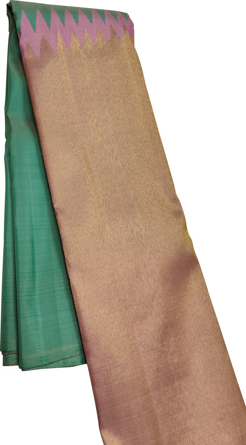 Blue Kanjeevaram Handloom Pure Silk Saree - Luxurion World